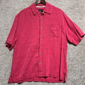 Jamaica Jaxx Men’s Button Front Shirt Sleeve Silk Shirt Size Large